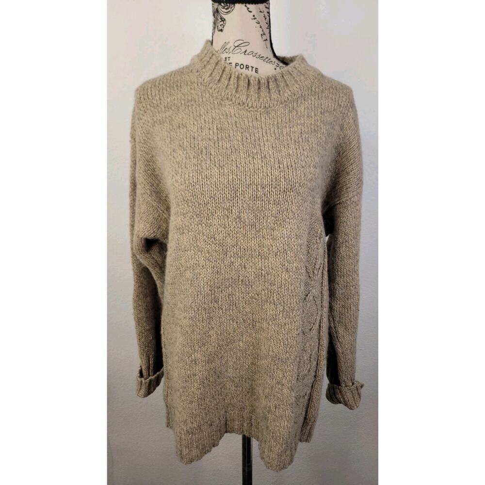 Vintage Gaeltarra Wool Sweater Sz 44" Aran Knit Irish Handloomed Fisherman - Picture 2 of 9